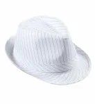 WHITE PINSTRIPED FEDORA