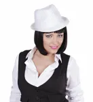 WHITE PINSTRIPED FEDORA