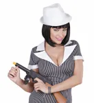 WHITE PINSTRIPED FEDORA