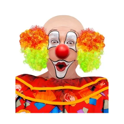 Deluxe Clown Headpiece with Multicolor Curly Hair