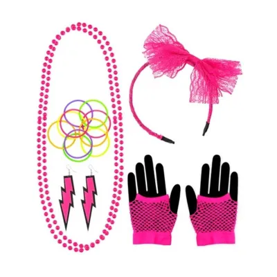 Neon 8Os Pink Fashion Accessories