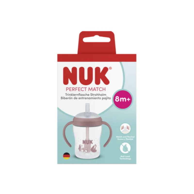 NUK Perfect Match Learner Straw Cups Red 150ml