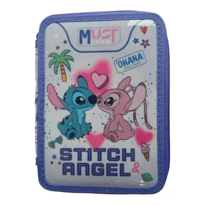 School Pencil Case Double Filled Disney Stitch – Angel Ohana Must Team