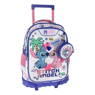 School Trolley Bag Elementary Disney Stitch- Angel Ohana Must Team