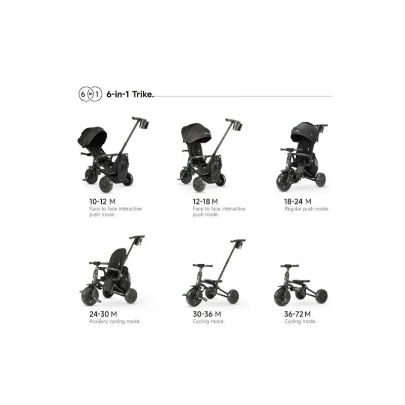 QPlay Tricycle 6in1 Nova Max - Black