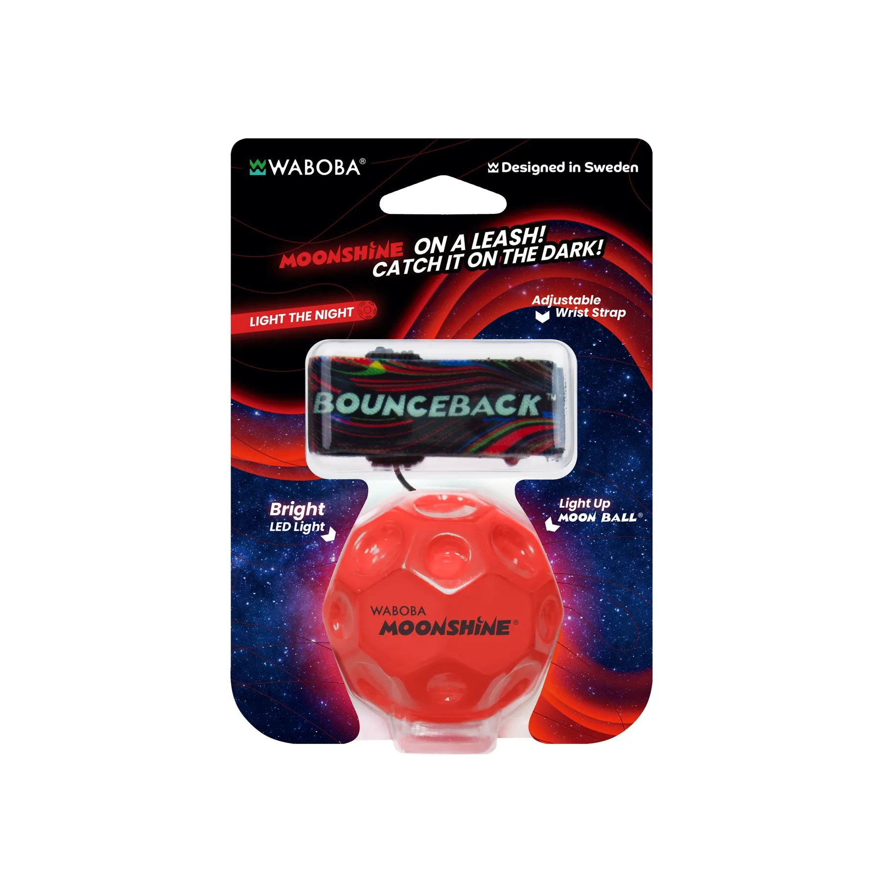 Waboba Led Bounceback x Moonshine , Red