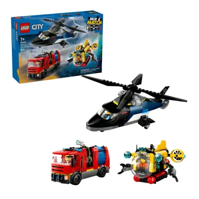 Lego City Helicopter, Fire Truck & Submarine Remix