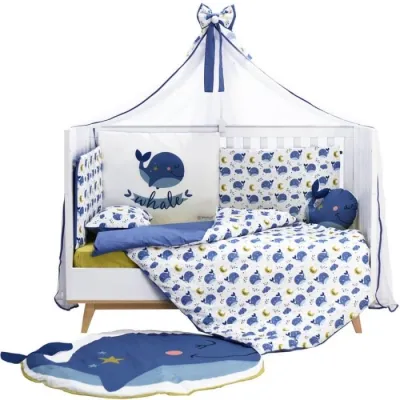 Baby Bedding Set of 9pcs Whale