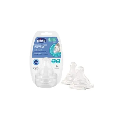 Chicco Silicone Nipple Physio Perfect 5 Food Flow 6M+ (2pcs)