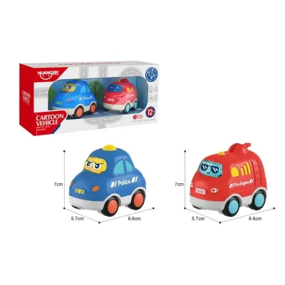 Infinity Toys - Free whee cartoon car with light and music (2Pcs)