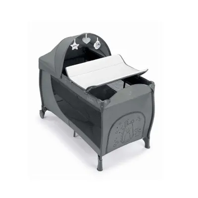 Cam Daily Plus Teddy Travel Cots - Grey