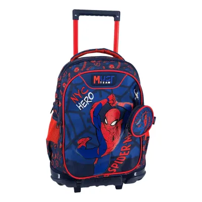 School Trolley Bag Elementary Spider-Man NYC Hero Must Team 3 Compartments