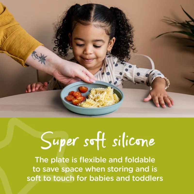 Tommee Tippee Toddler Silicone Plate Suction Base Green
