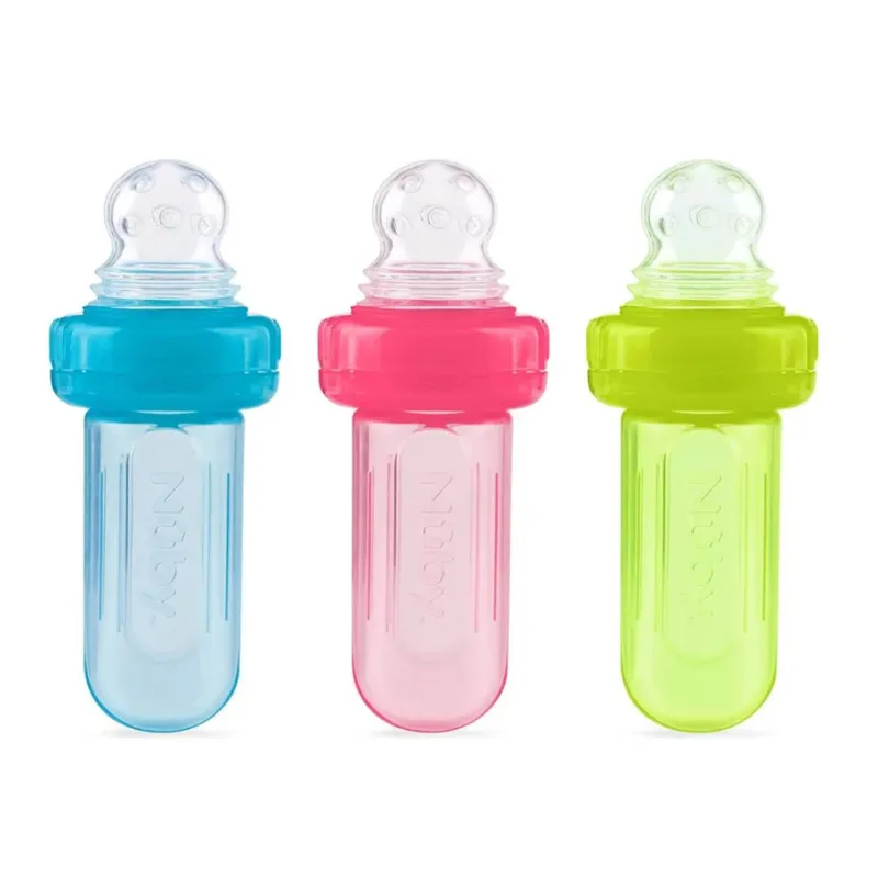 NUBY Easy Squeezy Silicon Feeder Blue