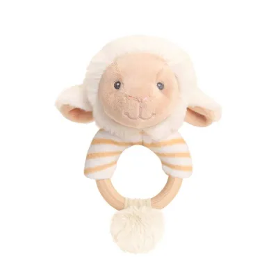 Keel Toys 14cm Teether Ring Lamb