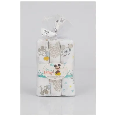 Inter baby 3 pack muslins mickey  - GRAY