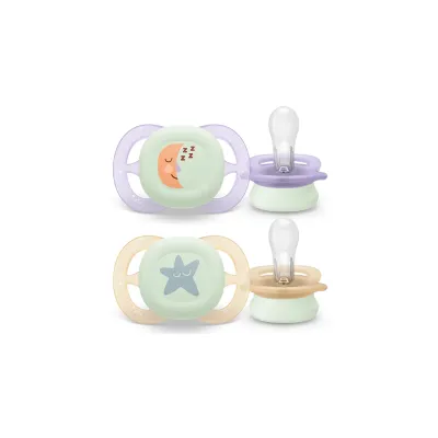 Philips Avent Ultra Start Nighttime Pacifier Purple/Yellow 0-2M