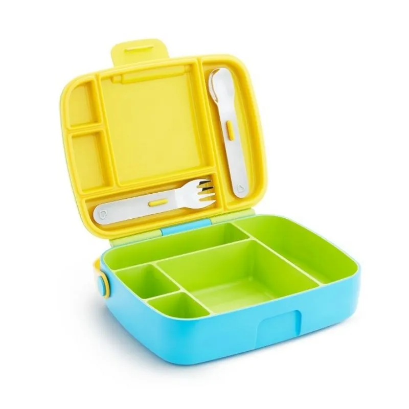 Munchkin Lunch™ Bento Box with Stainless Steel Utensils Blue