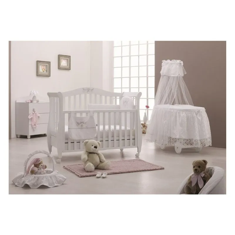 ItalBaby Romantic White Baby Cot