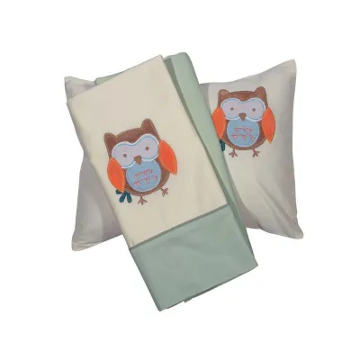 Das Baby Cot Sheet Set  Smile Embroidery 120x160