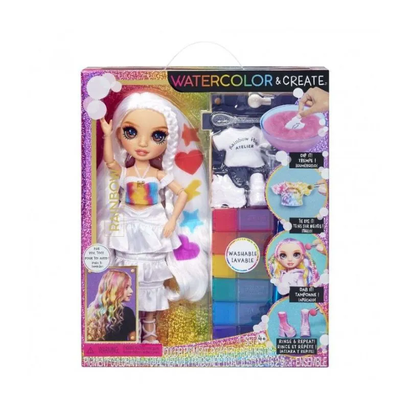 Rainbow High Watercolor & Create DIY Fashion Doll Brown Eyes Tie-Dye