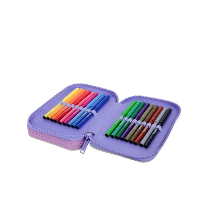 Double pencil case with equipment CoolPack Jumper 2 White Bunny