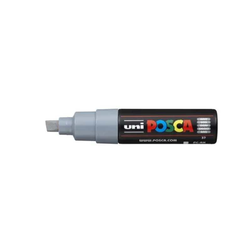 Uni Posca Paint Marker Bold Chisel Tip 8.0mm PC-8K Grey