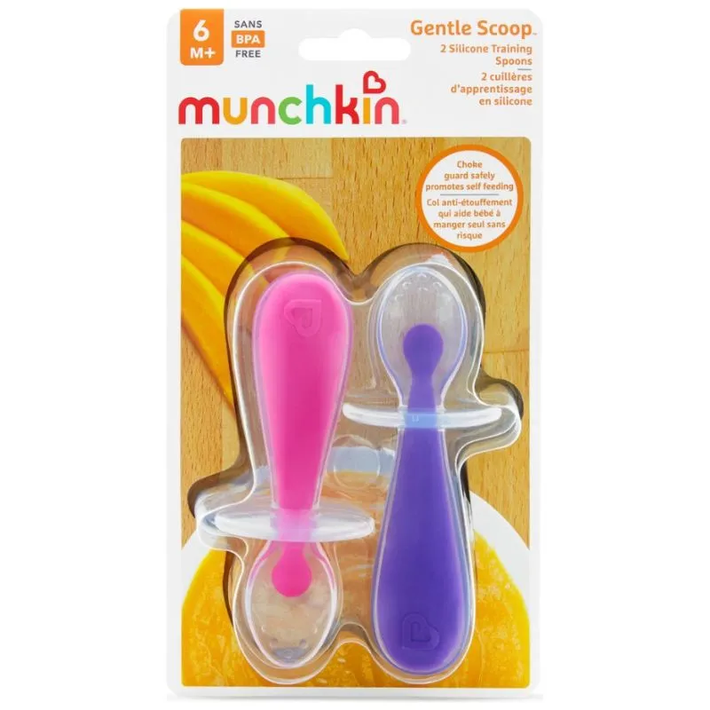 Gentle Scoop Silicone Training Spoons 2 Pack Pink