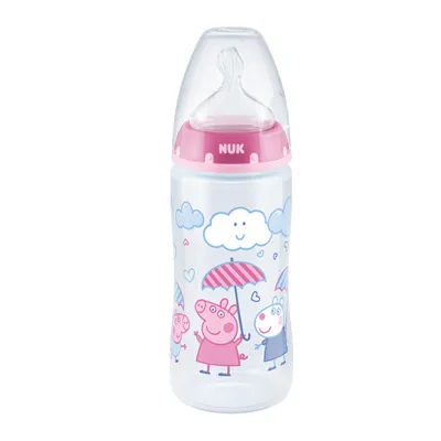 NUK First Choice+ Peppa Pig Pink baby bottle with Temperature Control 6-18M