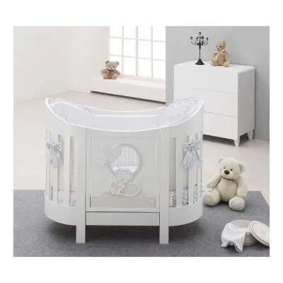 ItalBaby Oval Love Cot White