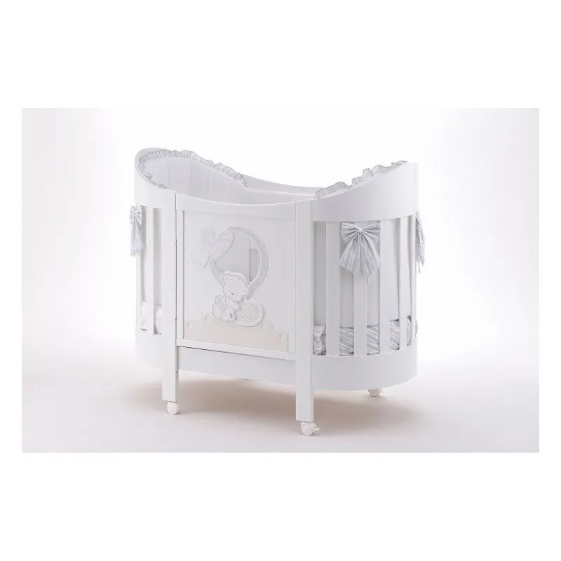 ItalBaby Oval Love Cot White