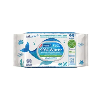 Salustar Natural Aqua Baby Wipes 99% Water