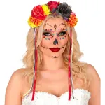 Flower Headband With Multicolor Ribbons