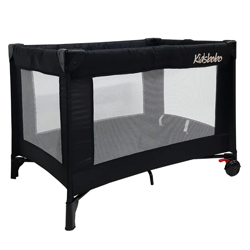 Kidsbobo Black Travel Cot