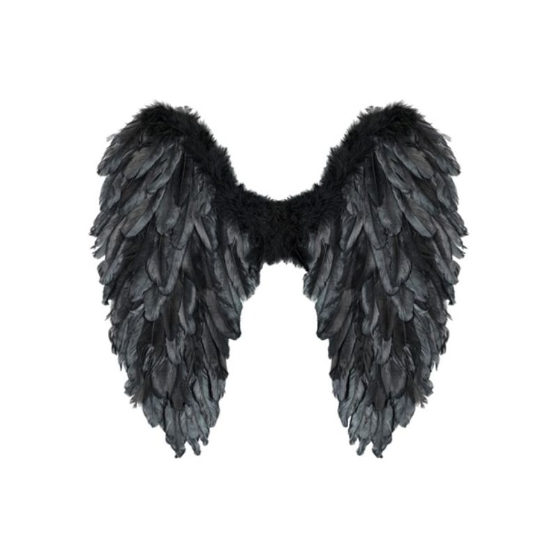 Black Foldable Feather Wings 50x50cm