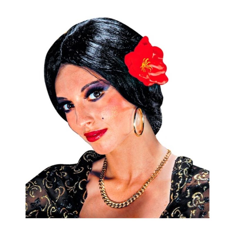 Carmen Wig with Flower