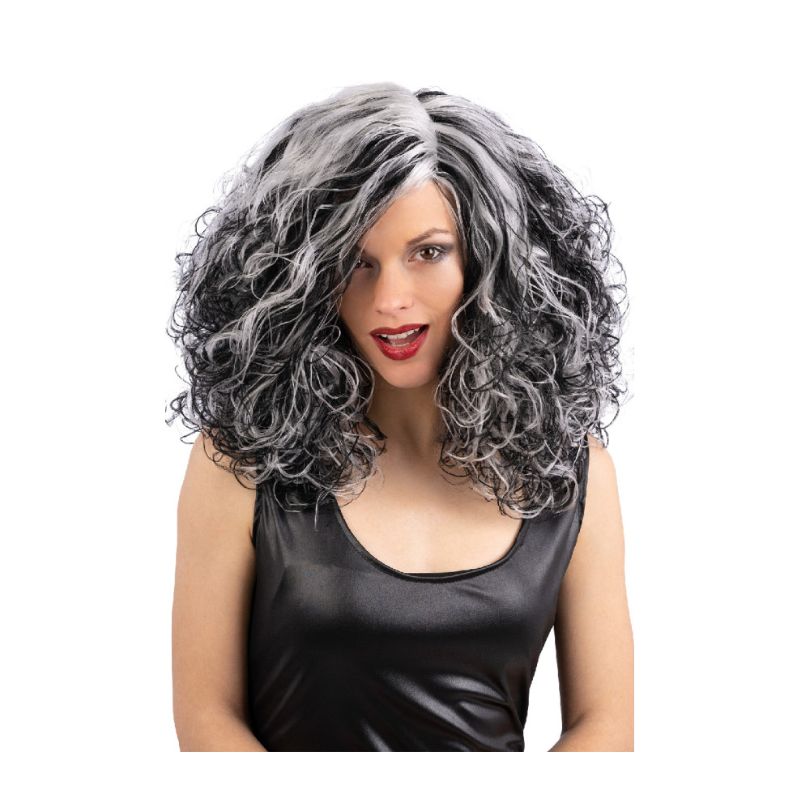 Black and white wavy wig