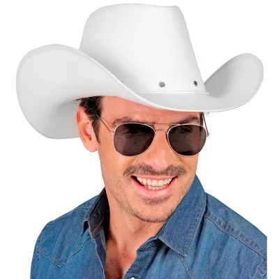 Hat Cowboy Studded Felt White