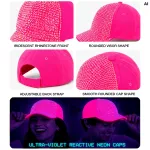 Hat Cap Strass Neon Pink