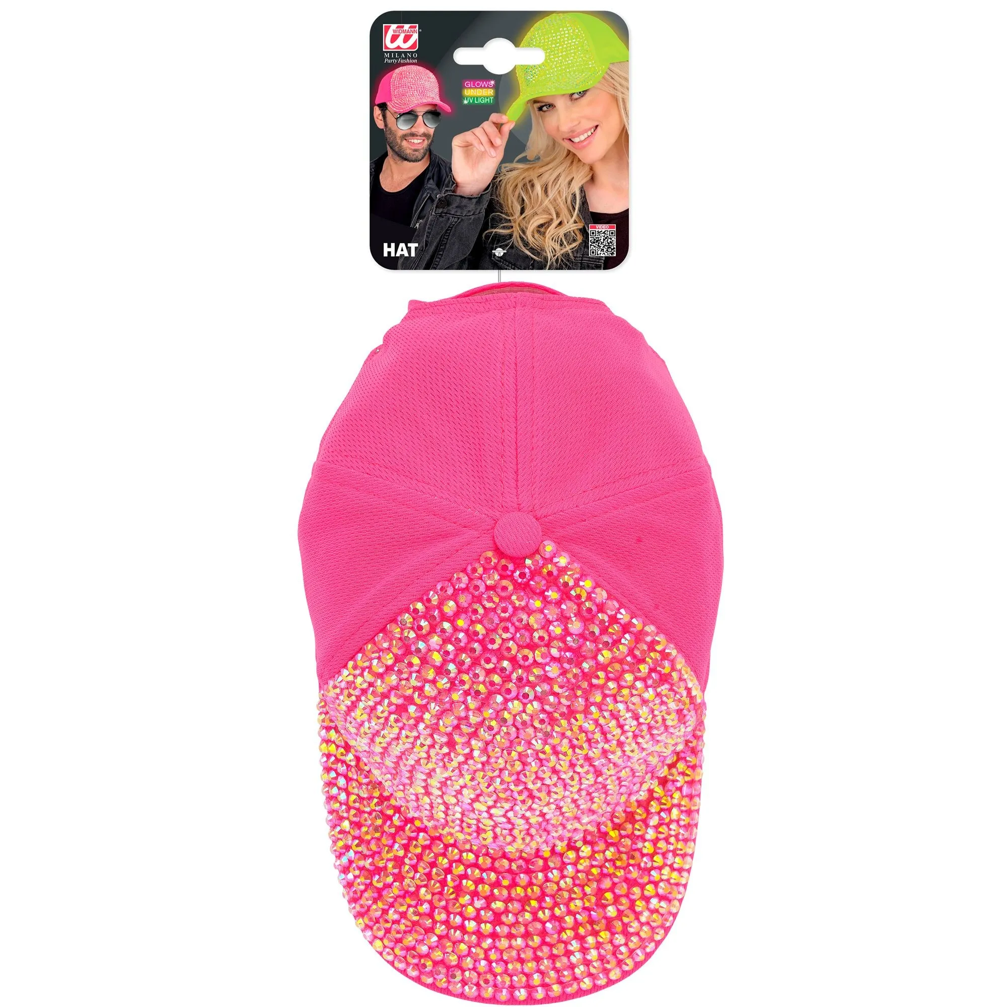 Hat Cap Strass Neon Pink