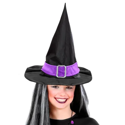Witch Hat With Purple Band And Buckle