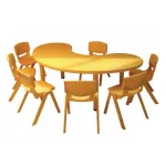 Kidney Shape Plastic Table - Yellow