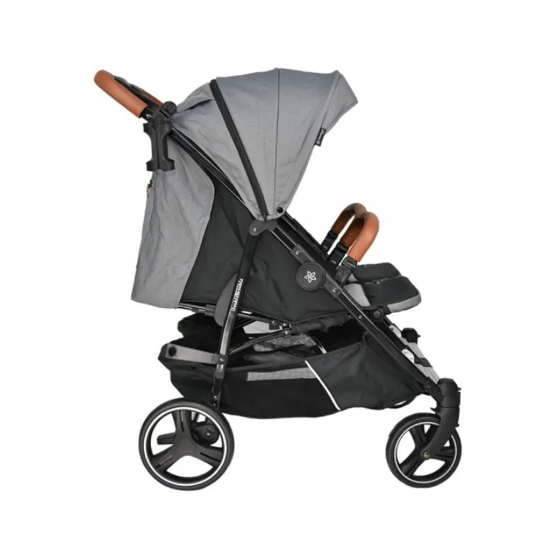 Bebe Star Twin Baby Stroller Double Trouble Grey