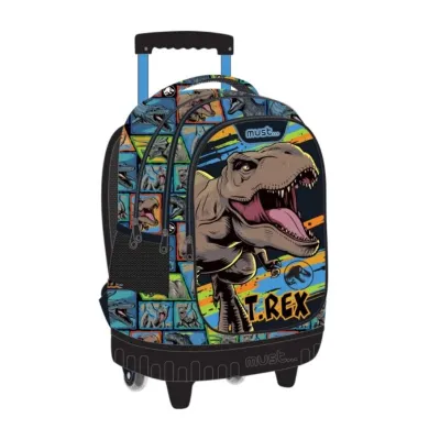 School Trolley Backpack Jurassic World T. Rex Must 3 Cases