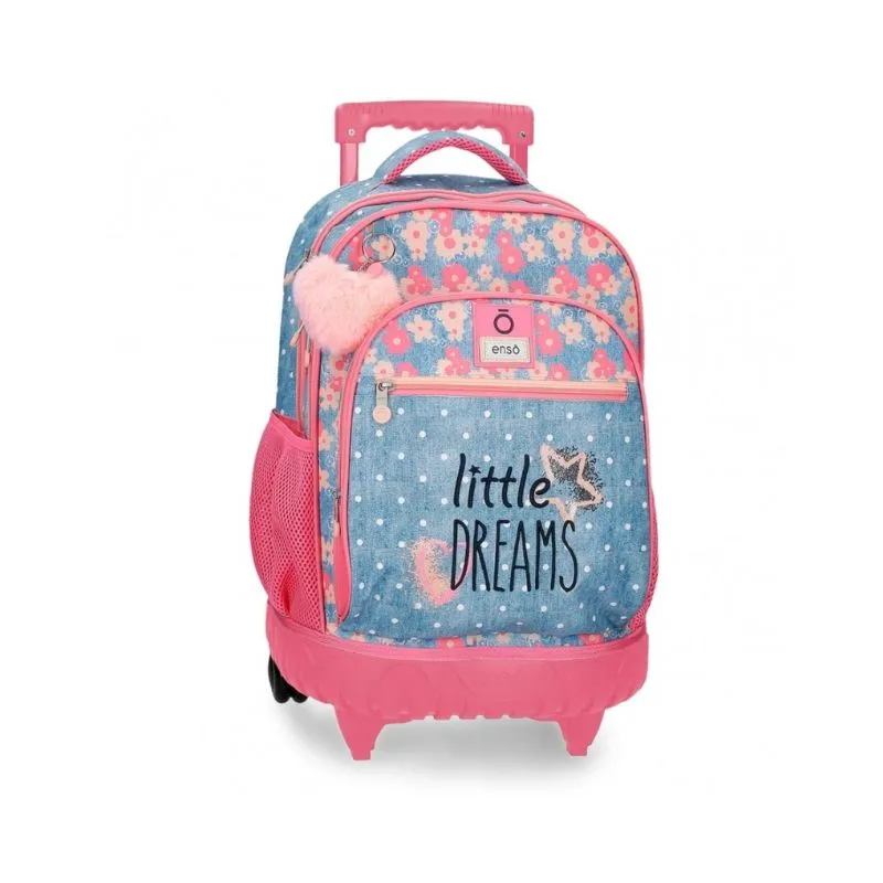 Enso Little Dreams 2 wheeled backpack Pink