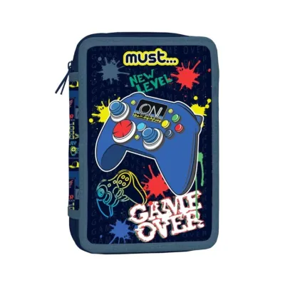 Pencil Case Triple Decker Filled Must Press Start