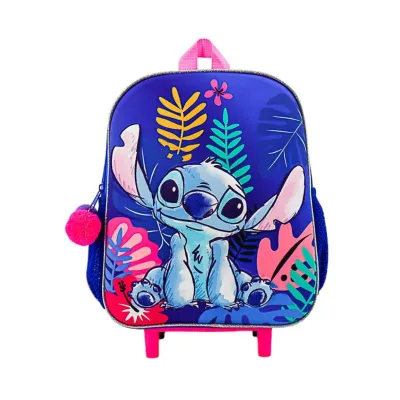 Stitch 3D girls backpack Stitch purple 2 side pockets