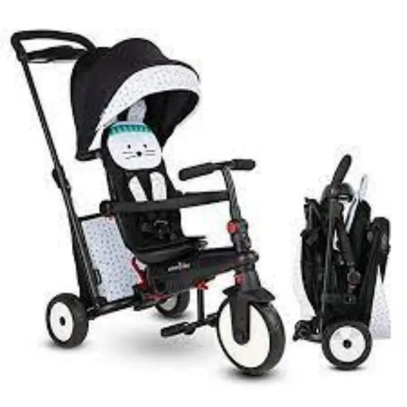 SmarTrike Bunny 7 in 1 Folding Kid Stroller Tricycle for 9-36 Months