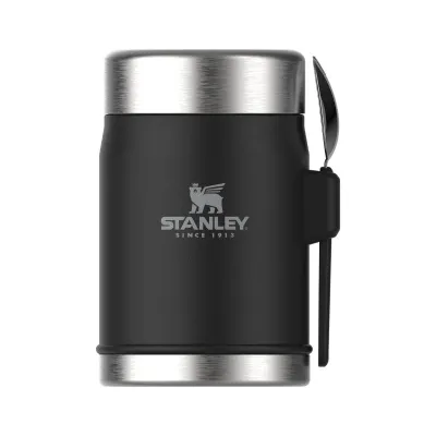 Stanley Classic Legendary Food Jar + Spork | 0.4L - Matte Black Pebble