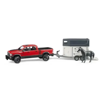 Bruder Power Wagon with Horse Trailer and Horse